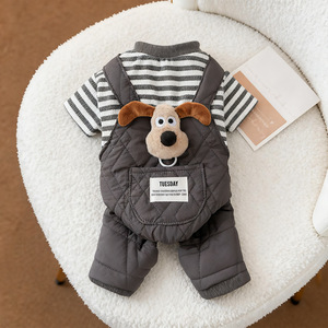 Grosir tebal hangat nyaman hewan peliharaan empat kaki pakaian kartun lucu musim dingin pakaian anjing Jumpsuit - Product Image 5