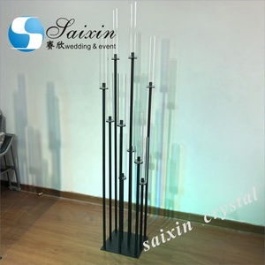 Saixin Wedding Decoration <strong>Tall</strong> <strong>Candle</strong> Stand 9 Arms Gold Metal Candelabra - Product Image 5