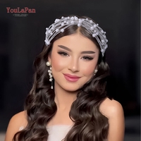 YouLaPan – couvre-chef en perles et strass fait à la main, élégant, pour femme, accessoire de cheveux pour fête, mariage, bandeau scintillant, accessoires pour cheveux HP658