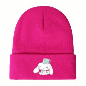 หมวกบีนนี่แฟชั่นผู้ใหญ่แบบมีขอบพับ ปรับแต่งได้ ขายดี ผ้าอะคริลิกนุ่ม ใส่ได้ในฤดูหนาว พิมพ์ลายปักลายการ์ตูน ตัวละครน่ารัก ใช้ได้ทั้งชายและหญิง - Product Image 6