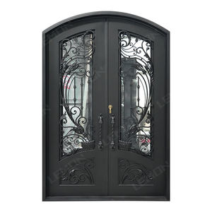 <span class=keywords><strong>Porte</strong></span> <span class=keywords><strong>d</strong></span>'<span class=keywords><strong>entrée</strong></span> double en acier de style moderne pour villa, design en fer forgé - Product Image 5