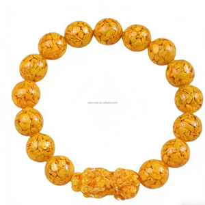 Bracelet unisexe classique en perles de cinabre naturel jaune Pixiu et <span class=keywords><strong>poisson</strong></span> <span class=keywords><strong>rouge</strong></span>, 8-12mm, cristal de Donghai, Chine, vente en gros - Product Image 6