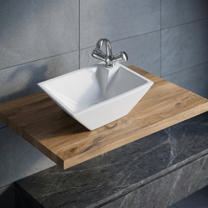 Lavabo ovale en céramique de style moderne pour hôpital, à poser sur comptoir, en granit, écologique - Product Image 4