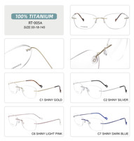 Montura Óptica de Titanio Puro sin Aro, Gafas con Bloqueo de Luz Azul, Diseño con Estampado Animal, Unisex, para Oficina y Lectura