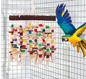 Juguete masticable de loro grande para pájaro, Macaw, Greys africanos, cacatúa, Eclectus, periquitos, cacatúa, Conure, pájaros amorosos, Jaula de madera - Product Image 5