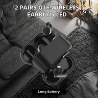 2 paires d'écouteurs sans fil Q16 pour couple, chipset JL, affichage numérique, ANC, contrôle tactile, longue durée de vie de la batterie, son stéréo