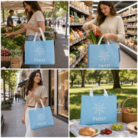 Sac de courses réutilisable en non-tissé, sac fourre-tout pliable avec logo personnalisé, sac de courses écologique pour la promotion en supermarché