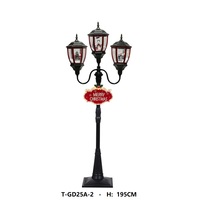 Nouvelle conception de lanterne à neige LED, triple lampadaire, 3 lampes avec musique pour la décoration des fêtes de Noël
