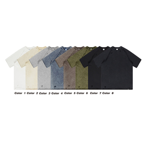 High Quality Low MOQ Custom Wax <strong>Dyeing</strong> Vintage Washed Cotton t <strong>Shirt</strong> Blank 320gsm Heavyweight Oversize Streetwear Men T-<strong>shirt</strong> - Product Image 5