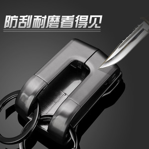 Llavero de Metal Baicheng con Doble Anillo, Llavero de Aleación de Zinc para Coche, Antipérdida, Estilo Lujoso Ligero, Regalo Personal - Product Image 3