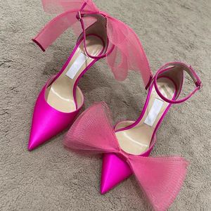 Tacones de aguja de lujo con punta en pico, cómodos, con lazo, para novias, de gran venta para mujer - Product Image 1