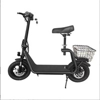 Trottinette électrique pliable légère sans balais à batterie lithium, moteur 500W, siège ergonomique, conception étanche, panier de rangement arrière