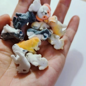 Personalizada de plástico lindo mini flocado perro estatuilla de juguete para los niños - Product Image 5