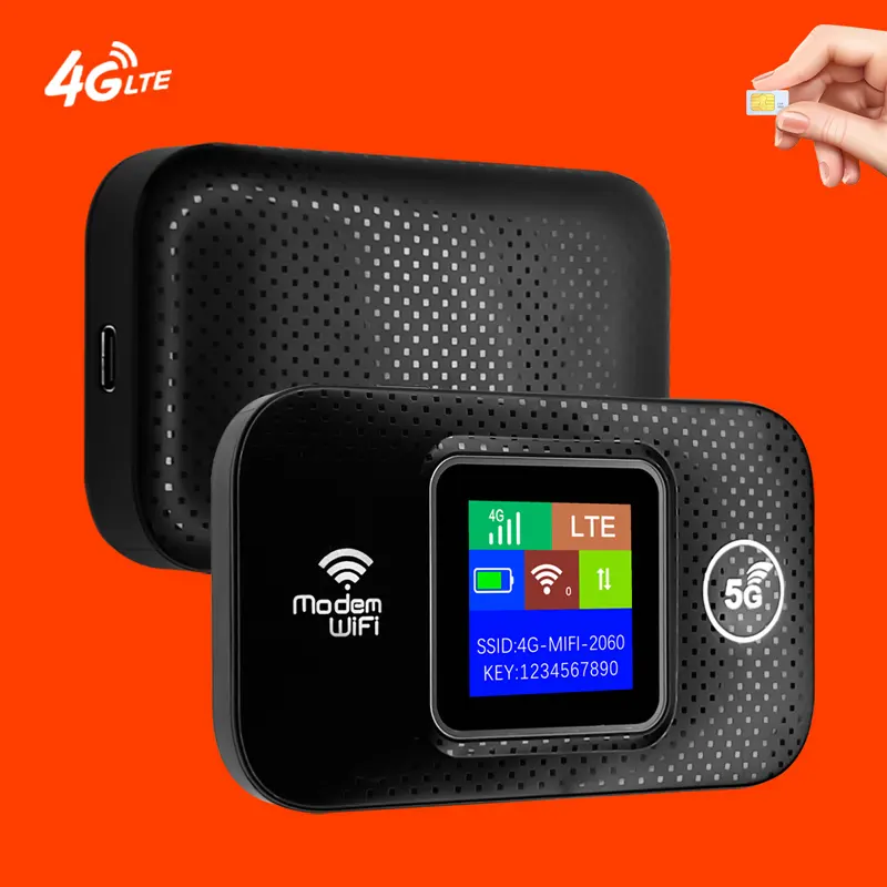 Novo design mifi Tipo-C modem de carregamento 4g lte sim card 3000mAh bateria wifi de poche