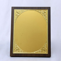 Plaques de certification en bois brun plaqué or de forme rectangulaire, récompenses, plaque en bois personnalisée MH-J0957