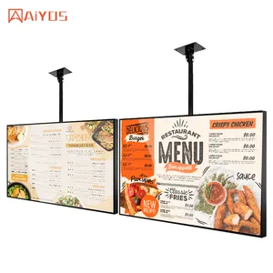 Aiyos UHD Advertising Display Screen 32 43 55 Inch Android Digital Menu Board Restaurant Wall Mounted Touch LCD Digital Signage