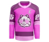 Jumlah pesanan Minimum khusus Jersey hoki sublimasi pakaian lucu untuk pria wanita