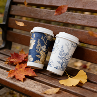 Gobelet à boisson chaude noir personnalisé de 8 oz/12 oz/16 oz, gobelet à café jetable à paroi simple avec couvercle, gobelet en papier à emporter pour les boissons