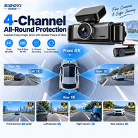360 Derece 4 Kanallı 4K 1080P WiFi Araç Kamerası 3.39" IPS Araç DVR Kamerası, İsteğe Bağlı GPS ile 24 Saat Park İzleme Özelliğiyle Sürüş İçin