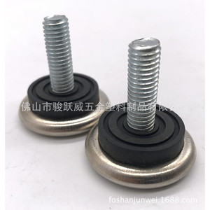 Pata de Mueble Ajustable de 32 mm de Diámetro, Niquelada, M8, con Base de Goma para Muebles de Oficina - Product Image 4