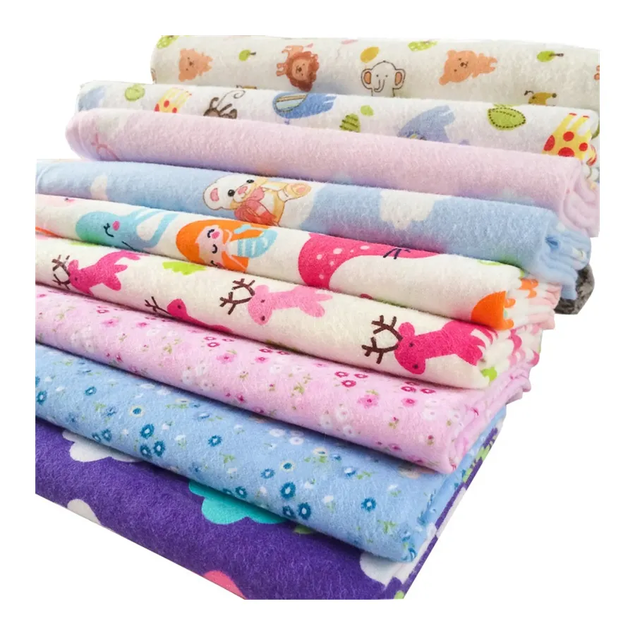 Оптовая продажа, пижама из 100 хлопка и термополиуретана, постельное белье, материал с принтом, симпатичные цветы для малышей, клетчатая фланелевая ткань в клетку, распродажа