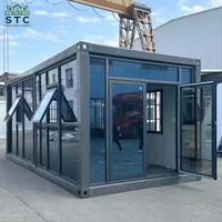 Maison conteneur moderne préfabriquée de luxe de 20 & 40 pieds Petite maison avec emballage plat en verre modulaire pour le bureau