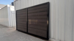 Porte coulissante automatique en acier WPC personnalisable, porte principale lourde, télécommande, portail d'allée avec moteur - Product Image 5