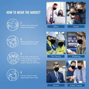 Masker Wajah Sekali Pakai KN95 10 Paket Masker Pengaman Bernapas 5 Lapis, Masker Pelindung Respirator Sekali Pakai untuk Pria dan Wanita Hitam - Product Image 6