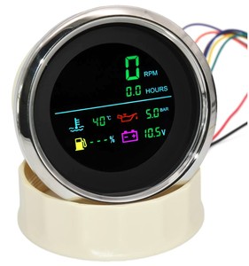 LCD <span class=keywords><strong>Digital</strong></span> 85mm motocicleta tacómetro <span class=keywords><strong>EBike</strong></span> RPM medidor de horas temperatura del agua presión de aceite indicador de combustible voltímetro instrumento - Product Image 1