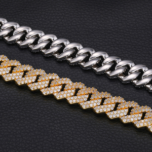 שרשרת חוליות מצופה זהב 18 קראט דו-שכבתית 14 מ\\\"מ בסגנון היפ הופ, מתנה אופנתית יוניסקס - Product Image 4