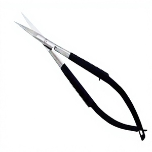 Ciseaux Castroviejo en acier inoxydable à haute teneur en carbone ASAP, ciseaux à ressort, 5,5 pouces, manche noir avec revêtement en poudre, lames courbées - Product Image 1