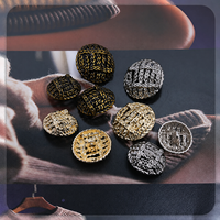 Boutons-pression métalliques de style simple à motif circulaire tissé creux texturé avancé pour manteau et pull tricoté