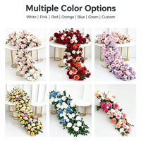 Guirlande florale artificielle multicolore en soie, roses et pivoines mélangées, pour décoration de mariage, mur, fenêtre, table