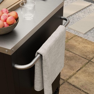 AJUNION 60,8 Pollici Carrello per <span class=keywords><strong>Cucina</strong></span> Esterna con Piano in Acciaio Inox, Griglia a Gas Mobile con Ripiani Portaoggetti - Product Image 4