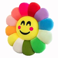 Coussin en peluche tournesol coloré en gros, rembourrage en coton PP, logo personnalisable pour chaise de bureau, support lombaire pour étudiant, cadeau