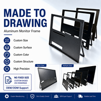 Composants de cadre de moniteur portable en alliage d'aluminium anodisé usiné CNC, couleur personnalisée, faible MOQ, support OEM, 15,6, 18,5, 23,6 pouces
