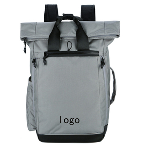 Sac à dos multifonctionnel de randonnée imperméable en polyester personnalisé, sac à dos à roulettes pour ordinateur portable, sac à dos à enroulement - Product Image 1