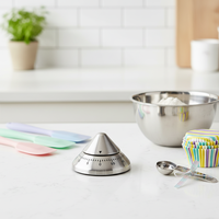 Timer Dapur Pomodoro Lucu dari Baja Anti Karat 60 Menit dengan Pengingat Waktu Terjadwal