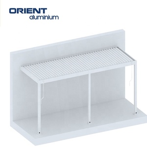 Motorizzate moderne e contemporanee reversibili a motore cintura mobile tetto esterno in acciaio per cortile con Pergola in alluminio Post - Product Image 6