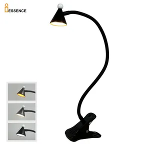 Luz de leitura flexível para pescoço, lâmpada de mesa com clipe USB, lâmpada de mesa flexível de economia de energia para escritório
