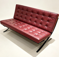 Ensemble de canapés de bureau en cuir avec éponge haute densité et structure métallique, design moderne, confortable, marque BZ pour usage commercial