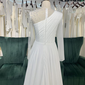 Jancember LSSG068 Beach Lace <b>Long</b> <b>Sleeve</b> Satin Bridal <b>Wedding</b> Women's <b>Dresses</b> - Product Image 4