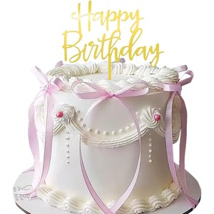 Solid Color Bow Cake Decoration 6x13Cm <b>Cloth</b> Birthday Party Dessert <b>Table</b> Baking Setup - Product Image 1