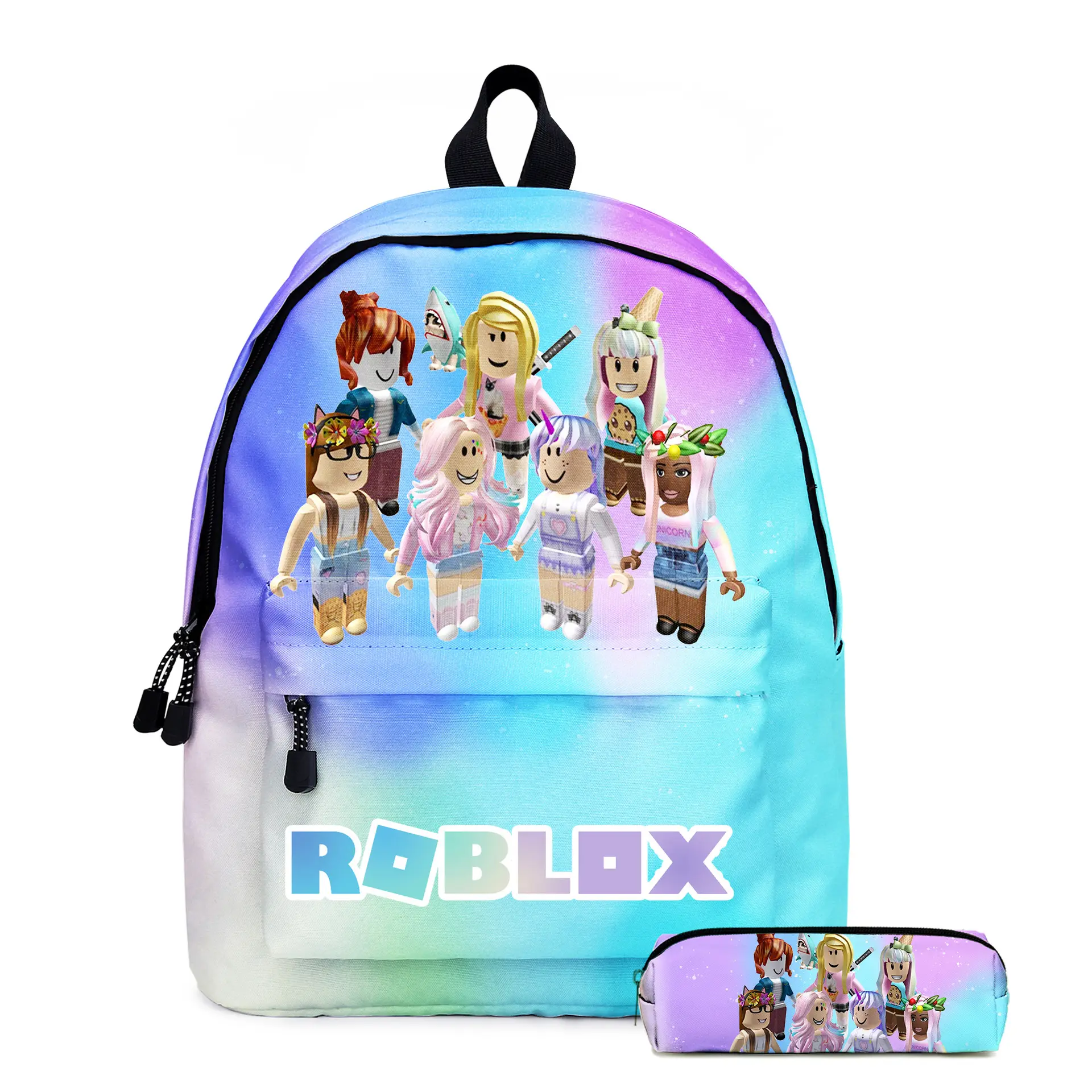 Spot Roblox sac à dos et porte-crayon nouveau jeu de dessin animé roblox cartable primaire et secondaire 2 pièces/ensemble sac à dos pour enfants