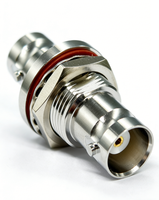 Conector Coaxial RF BNC-KYK Hembra a Hembra de 50 Ohmios, Conexión Recta con Bloqueo de Bayoneta, Adaptador de Montaje en Panel con Sello de Junta Tórica