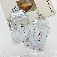 Pochette transparente personnalisée en PVC pour cartes Kpop, support pour fans, mini-porte-cartes pendentif de 3 pouces pour cartes d'idols scolaires