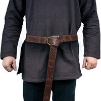Ceinture à boucle médiévale Ecowalson, style rétro vintage, en cuir PU, pour femmes et hommes, pour costume de cosplay viking ou pirate