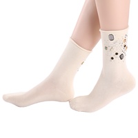 Chaussettes homme respirantes, en coton, décontractées avec diamants brillants, blanc, pour hommes