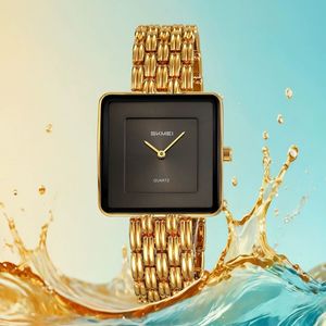 Orologio da Polso al Quarzo Skmei 2371 2372 per Coppie, <span class=keywords><strong>Quadrante</strong></span> <span class=keywords><strong>Quadrato</strong></span> Impermeabile in Acciaio Inossidabile, Regalo per Uomo e Donna - Product Image 6