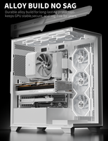 Penyangga Kartu Grafis upHere GL7 ARGB Zinc Alloy Slide Rail Design Anti Sag Adjustable, Mendukung RTX 5090, Penyangga GPU Anti Sag untuk Casing PC